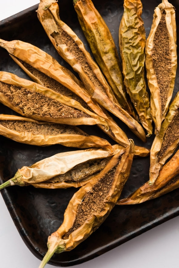 Sandgi Mirchi / Dry Stuffed Chilles - सांडगी मिरची